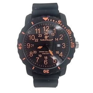 Smith & Wesson Men’s Watch Black Face Orange Numbers Japanese Movements